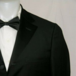 Gianni Versace Couture Solid Black Four Button Tuxedo Jacket 38R